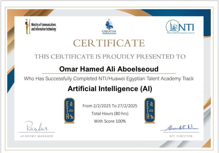 NTI/Huawei AI Certificate